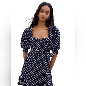 NWT Modcloth Daisy Floral My Darling Mini Dress Belt Navy Blue Women's Size 0